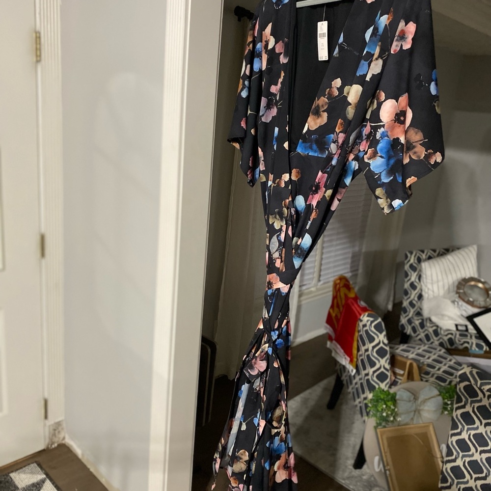 Anthropologie Floral Maxi Dress - Black, Pink, Blue, Cream - Picture 2 of 3